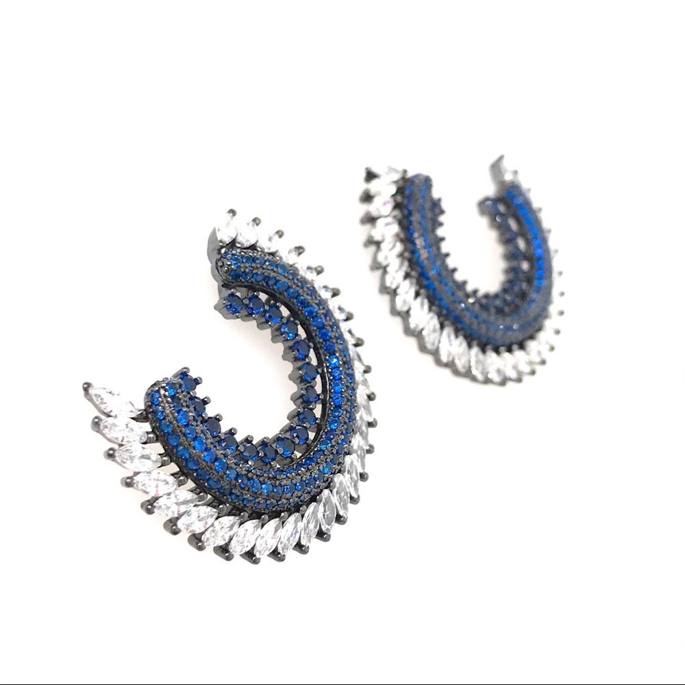 Blue and silver earings 925.